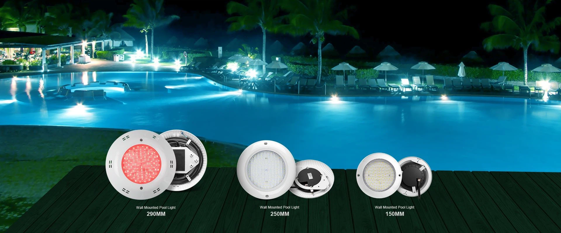 Wall mounted swimming pool lights